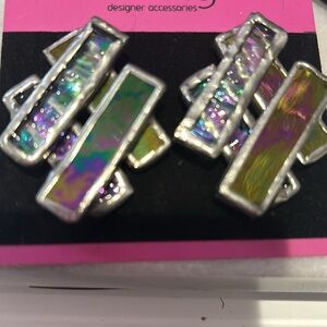 Vintage Stained Glass Earrings-Boutique